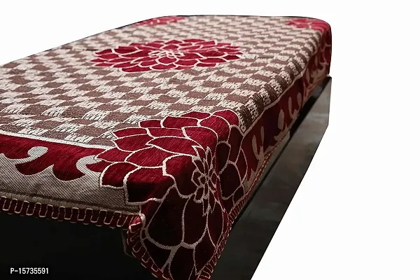 DOZIAZ Phulkari Design Velvet Table Cover/Cloth Heat Resistant Table Cover for Kitchen, Wedding Party, Events, Dinner || Pack of 1 || 36 x 54 Inches || MEHROON Colour.-thumb3