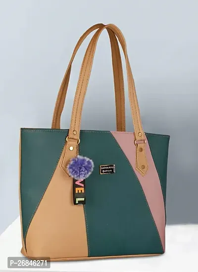 Green   inside three pocket Handbag for women / girls New design