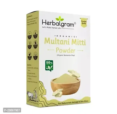 Herbalgram Mitti Powder for face glow and remove dark circle | mitti for face pack and hair care 100g-thumb0