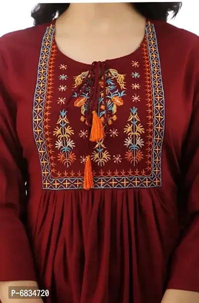Maroon embroidered top-thumb3