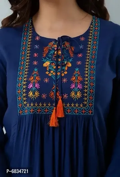 Blue embroidered top-thumb3