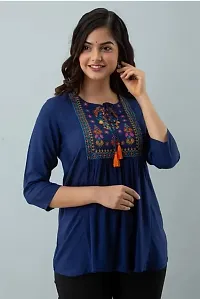 Blue embroidered top-thumb3