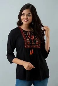 Black embroidered top-thumb3