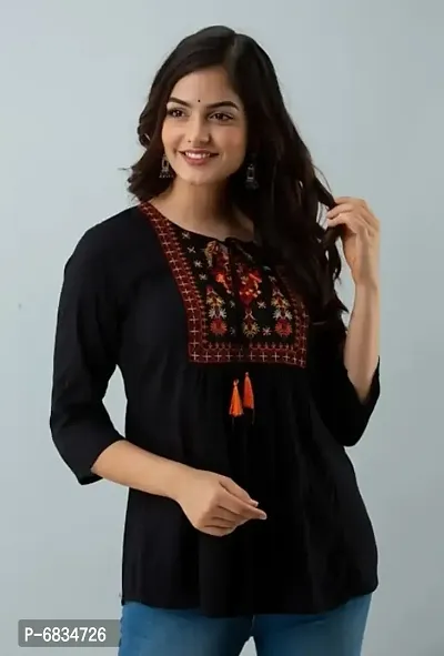 Black embroidered top-thumb4
