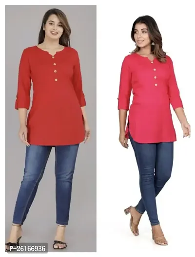 Fancy Rayon Kurtas For Women Pack Of 2