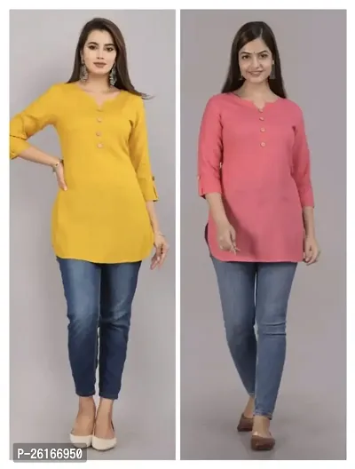 Fancy Rayon Kurtas For Women Pack Of 2