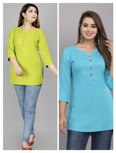 Fancy Rayon Short kurti combo 2