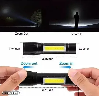 Mini Rechargeable Pocket Light Zoom Cob Usb Charging Led Water Proof Dp Torch Black 9 Cm Rechargeable Flash Lights-thumb3