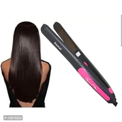 KM 328 Ceramic Plates Fast Heat up Hair Straighten Suitable for all Hair Types And 220c Heat straightener-thumb0