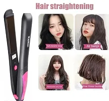 KM 328 Ceramic Plates Fast Heat up Hair Straighten Suitable for all Hair Types And 220c Heat straightener-thumb1