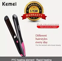 KM 328 Ceramic Plates Fast Heat up Hair Straighten Suitable for all Hair Types And 220c Heat straightener-thumb3