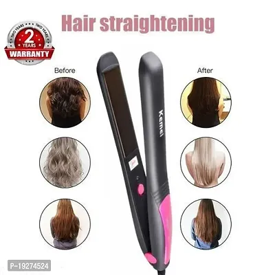 KM 328 Ceramic Plates Fast Heat up Hair Straighten Suitable for all Hair Types And 220c Heat straightener-thumb5