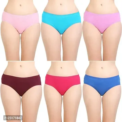 Stylish Fancy Cotton Panty For Women Pack Of 6-thumb0