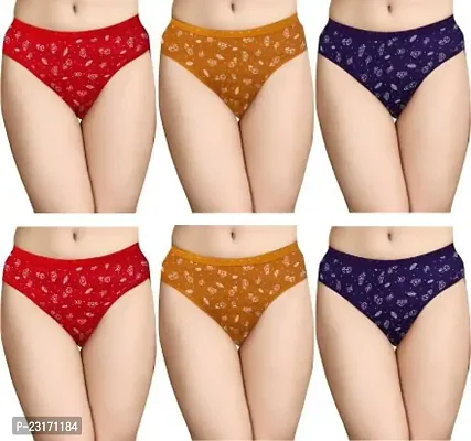 Stylish Fancy Cotton Panty For Women Pack Of 6-thumb0