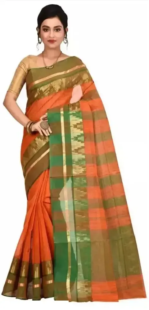 Attractive Cotton Saree with Blouse piece