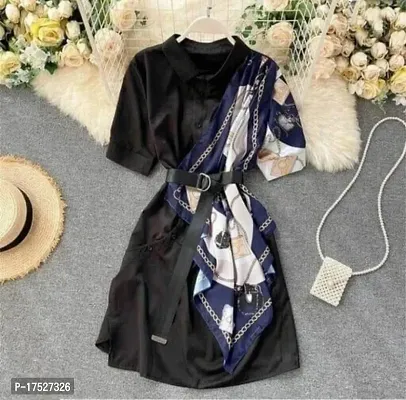 Stylish Black Cotton Dresses For Women-thumb0