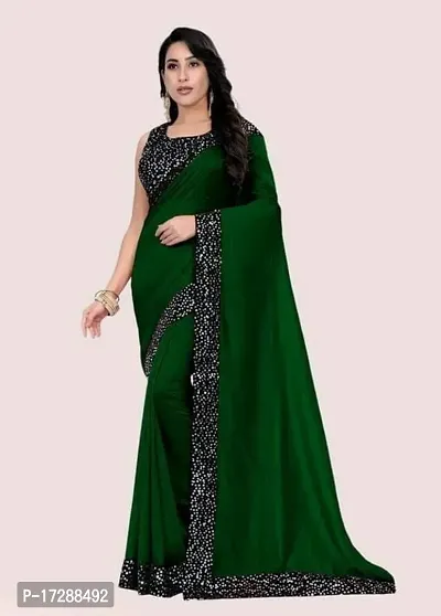 Beautiful Aura Silk Embellished Saree With Blouse Piece For Women