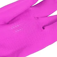 Alfa Mart Reusable Washing Rubber Gloves Kitchen Safety Long Sleeves Waterproof Gloves for Dish Washing, Cleaning, Gardening, Lab Work-thumb2
