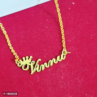 Stylish Brass Alphabet Pendant With Chain For Women And Girls