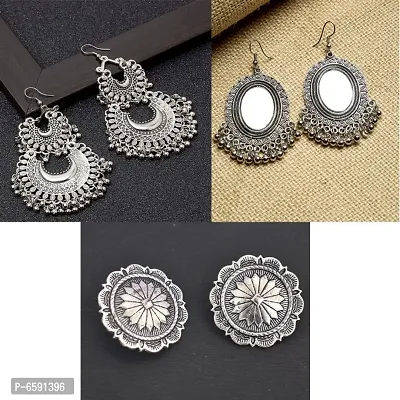 Handmade Oxidesed Combo of 3 beautiful Earrings for woman and girls