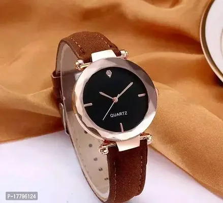 Stylish Brown Leather Analog Watches For Men