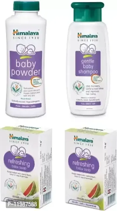 HIMALAYA Baby Shampoo 200ml, Powder 200g  2 Pc Refreshing Soap (75g) - Combo Pack  (Multicolor)-thumb0