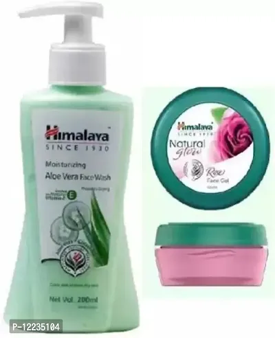 HIMALAYA Moisturizing Aloe Vera Face Wash  Face Gel (200+100)ML-Combo Pack-thumb0