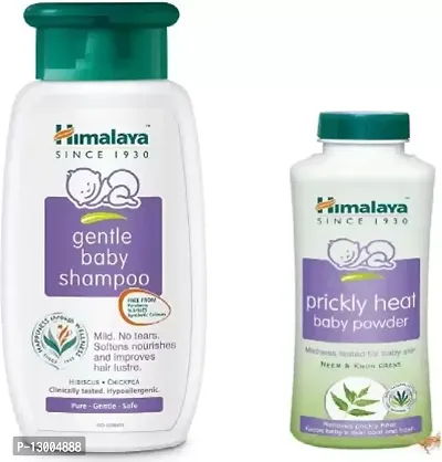 HIMALAYA Gentle Baby Shampoo 400ml  Prickly Heat Powder 200g (Combo Pack)  (Multicolor)