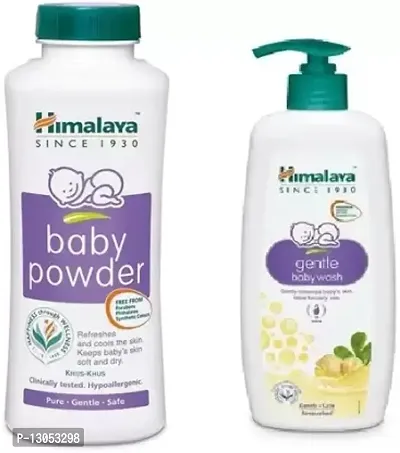 HIMALAYA Baby Powder  Gentle Baby Wash (400 ml/gm, Each) - Combo of 2 Items  (Multicolor)