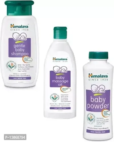 HIMALAYA Baby Shampoo, Massage Oil  Powder (200 ml/gm, Each)- Combo Pack  (Multicolor)-thumb0