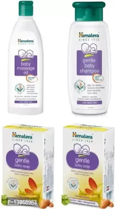 HIMALAYA Baby Shampoo 200ml, Massage Oil 200ml  2 Pc Gentle Baby Soap (75g) - Combo Pack  (Multicolor)