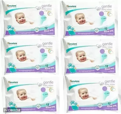 HIMALAYA gentle baby wet wipes (12 pcs) Pack of 6-thumb0