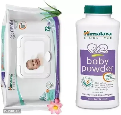 HIMALAYA Gentle Baby Wipes (72pcs)  Baby Powder (400g) Combo Pack  (Multicolor)-thumb0
