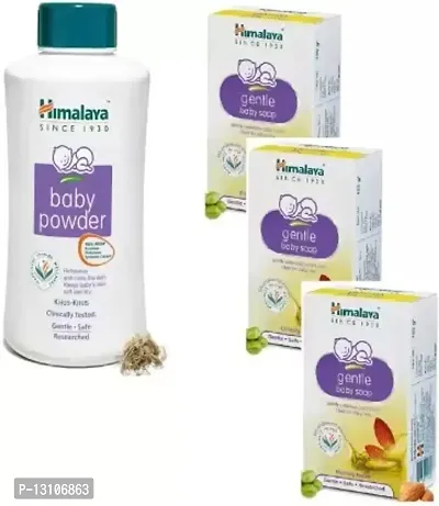 HIMALAYA Baby Powder 400g  3 pcs Gentle Baby Soap 125g (Combo Pack)  (Multicolor)