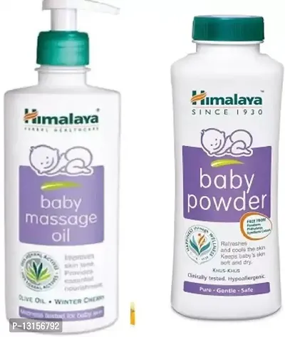 HIMALAYA Baby Massage Oil (500 ml)  Baby Powder (400 g) Combo Pack  (multicolor)-thumb0