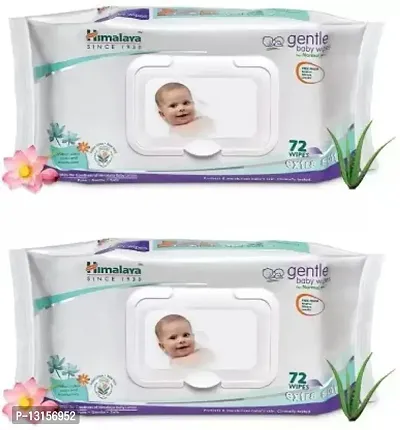 HIMALAYA Gentle Baby Wipes (72 Wipes) Pack of 2-thumb0