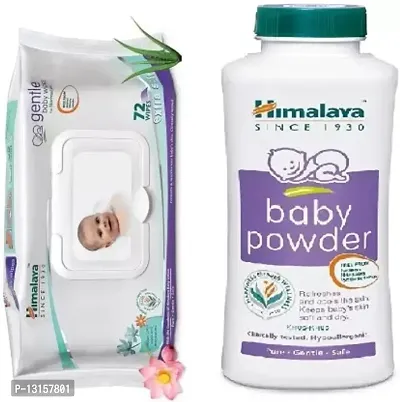 HIMALAYA Gentle Baby Wipes (72pcs)  Baby Powder (700g) Combo Pack  (Multicolor)