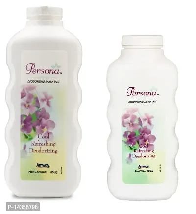 Amway Persona Cool Refreshing Deodorizing Talc (350g  200g) Combo of 2