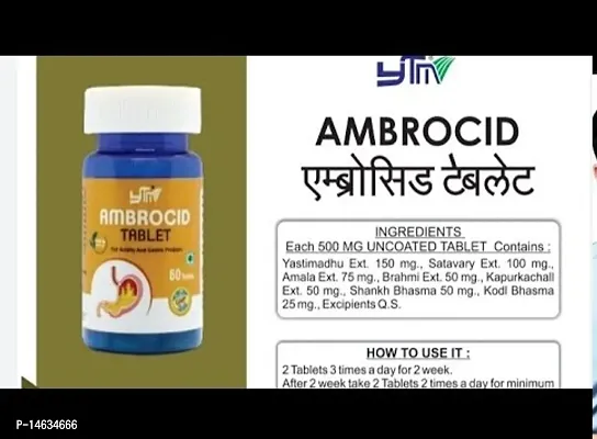 YTM Abrocid Tablet for Acidity  Gastric Problem (60 Tablets)-thumb2