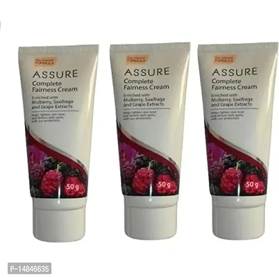 Assure Complete Fairness Cream Mulberry, Saxifraga  Grapes Extracts (50g) Pack of 3