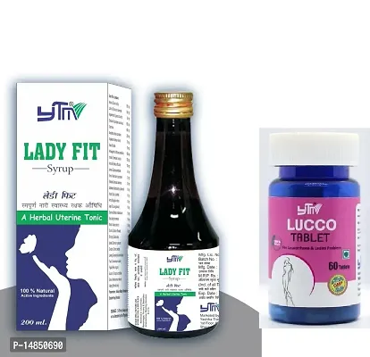 YTM Lady Fit Syrup A Herbal Uterine Tonic (200ml)  Lucco Tablets (60Tab) - Combo of 2 Items-thumb0