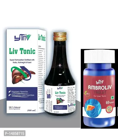 YTM Liv Tonic (200ml)  Ambroliv Tablet for Liver Tonic (60 Tab) - Combo of 2 Items