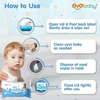 OYO BABY Baby Wet Wipes with Aloe Vera extract 72 Sheets Per Pack with LID (Pack of 2)-thumb2