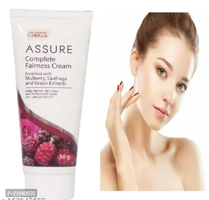 Assure Mulberry_Saxifraga and Grape Extracts Complete Fairness Cream (3x50g) with Free 1 Pc Assorted Color Blender Puff - Combo Pack-thumb2