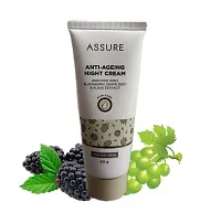 Assure Anti Ageing Night Cream Enriched with Blackberry (2x60g) with Free 1 Pc Blender Puff Sponge - Combo Pack-thumb1