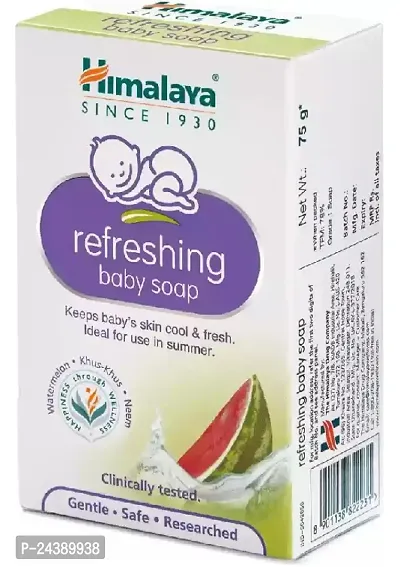 Himalaya Baby Powder 400g and Baby Wet Wipes with LID (72pc) with Refreshing Soap 75g - Combo of 3-thumb2