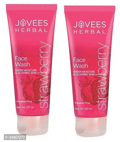 Jovees Herbal Strawberry Face Wash with Strawberry Extracts (120ml) Pack of 2
