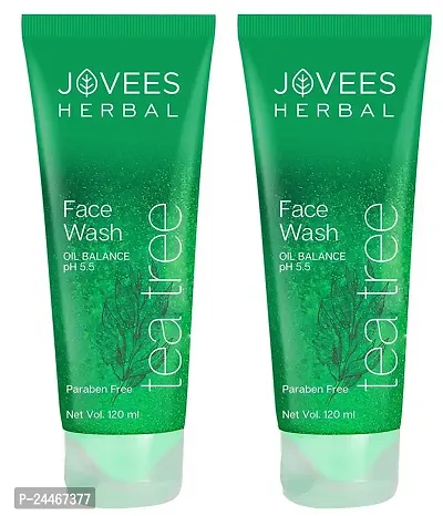 Jovees Herbal Tea Tree Oil Control Face Wash For Oily and Sensitive Skin (120ml) Pack of 2