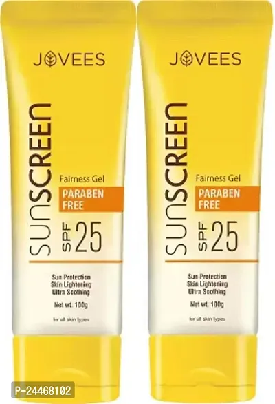 Jovees Herbal Suncreen Fairness Gel SPF 25 with Aloe Vera (100g) Pack of 2