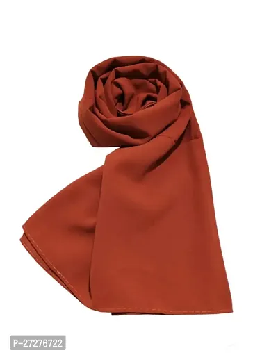 Red Georgette Solid Hijab For Women